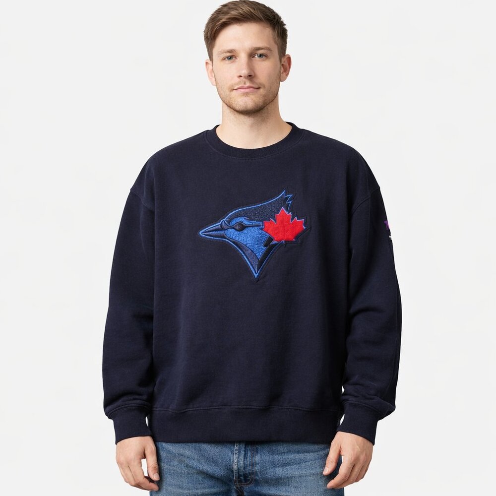 Pro Standard Toronto Blue Jays Embroidered Crewneck Sweatshirt MLB Navy